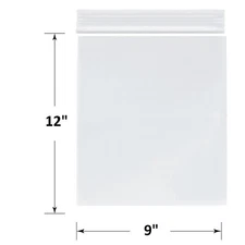 SKmax 2mil Reclosable Clear Zipper Bag Size 9x12: 100ct to 1000ct
