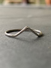 925 Sterling Silver Thin Stackable Wave Ring Size 6 Minimalist Simple Boho