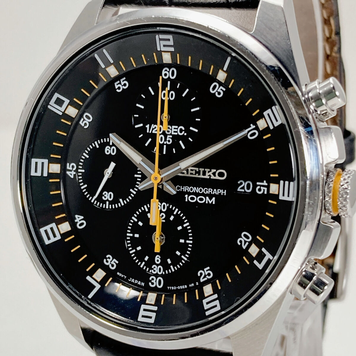 Seiko 7T92-0MF0 Black Chronograph 100M Stainless Steel Quartz Mens Watch SNDC89P | eBay Seiko 7T92-0MF0 Black Chronograph 100M Stainless Steel Quartz Mens Watch SNDC89P | eBay