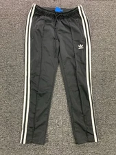 Adidas Cigarette Pants Womens Size 8 Black Capri Zip BP9375 Track