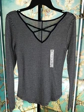 NWT So Junior Ls Striped Cozy Cross, Size Medium, Retail $ 20.00