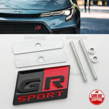 For Toyota GR Sport Letter Front Grille Bumper Emblem Badge Logo Black Red TRD