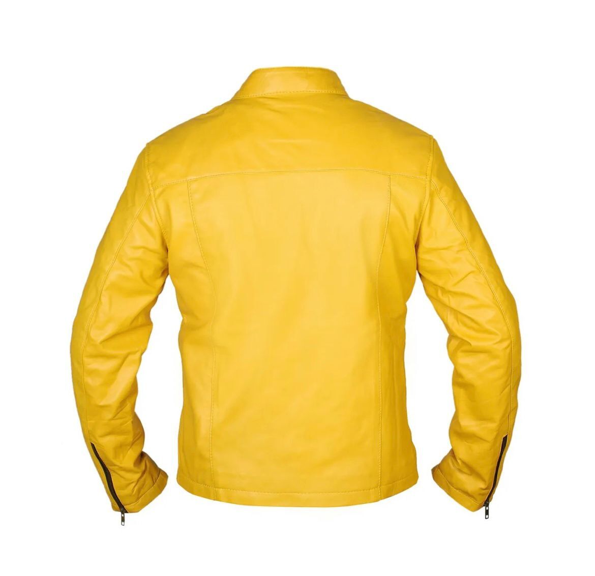 Steve McQueen Yellow Cowhide Motorbike Leather Biker Motorcycle Jacket