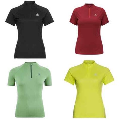 Odlo Damen T-Shirt Crew Neck s/s 1/2-Zip Trail Running Shirt 313801