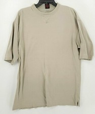 Wolverine Adult Men's Size L Solid Beige Short Sleeve Crew Neck T-Shirt