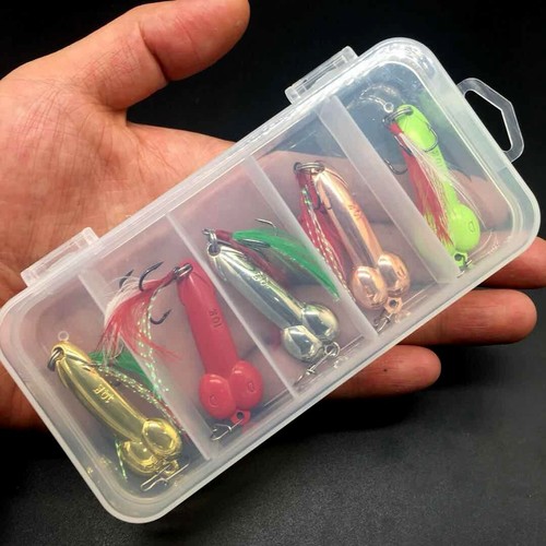 5Pcs/Box Penis Fishing Lure Dick Spinner Spoon Lures Metal Crank Baits