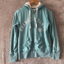 Cherokee Womens Jacket Size Uk 12 Blue Long Sleeve Hooded Faux Fur Lined