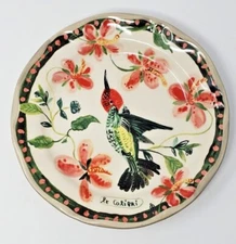 Anthropologie Plate NATHALIE LETE Hummingbird COLIBRI Dinner FRANCOPHILE 