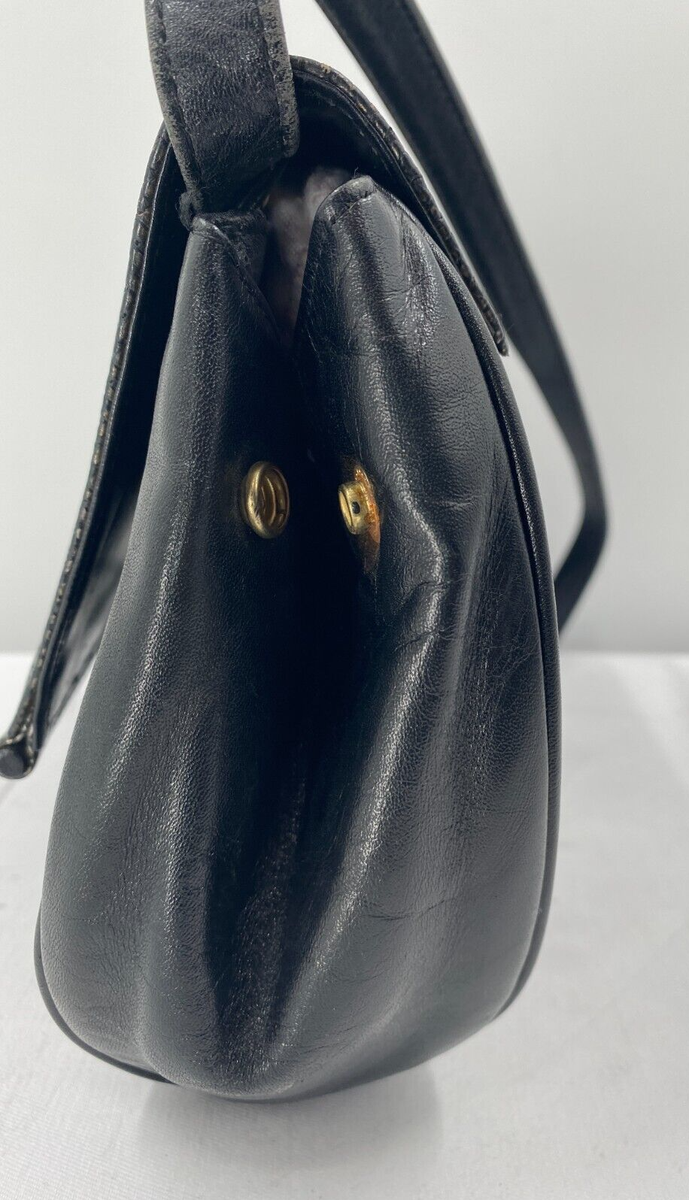 バッグ VINTAGE LEATHER SHOULDER BAG BLACK Gucci - Black Leather Vintage Shoulder Bag | Current Boutique