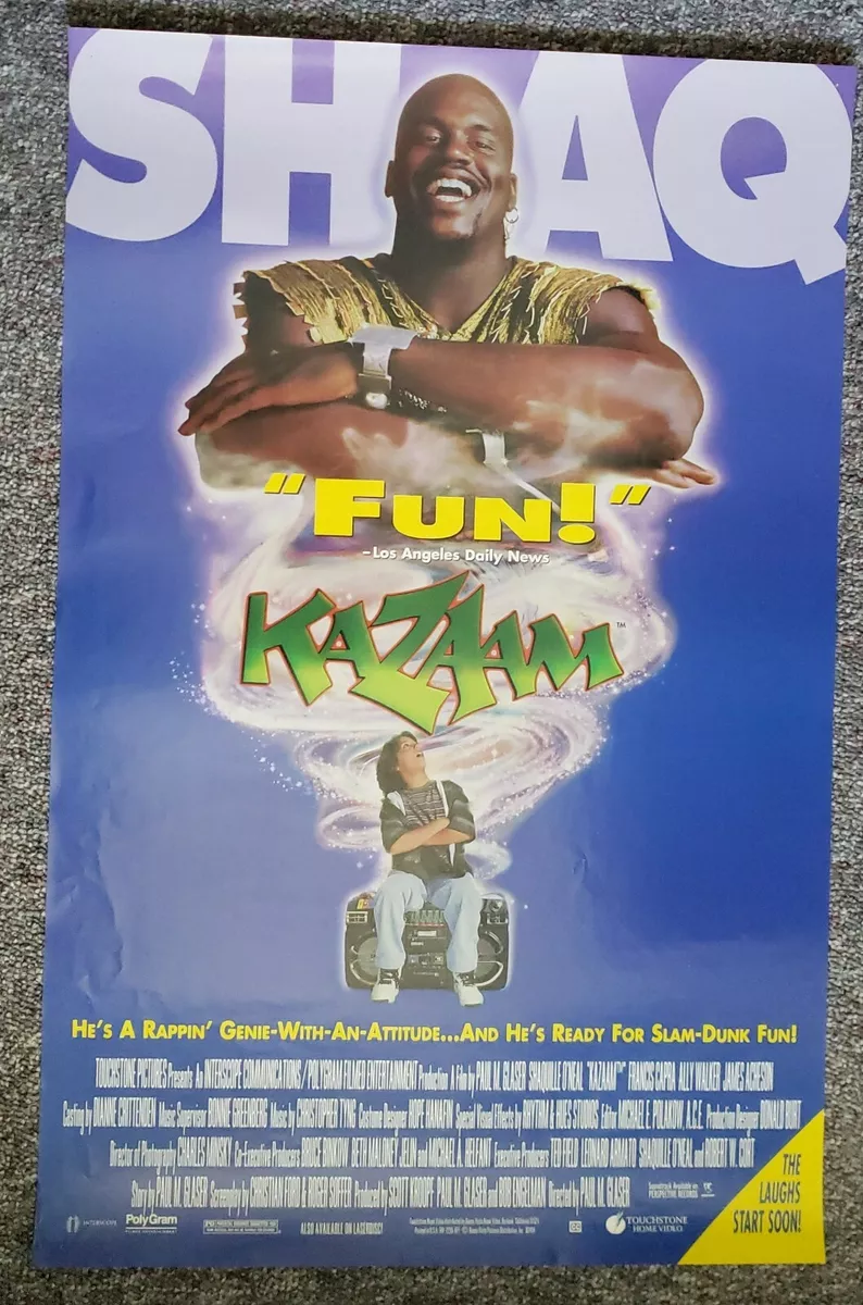 KAZAAM 1996 Shaquille O'Neal Shaq Paul Michael Glaser Genie Video PROMO  Poster | eBay
