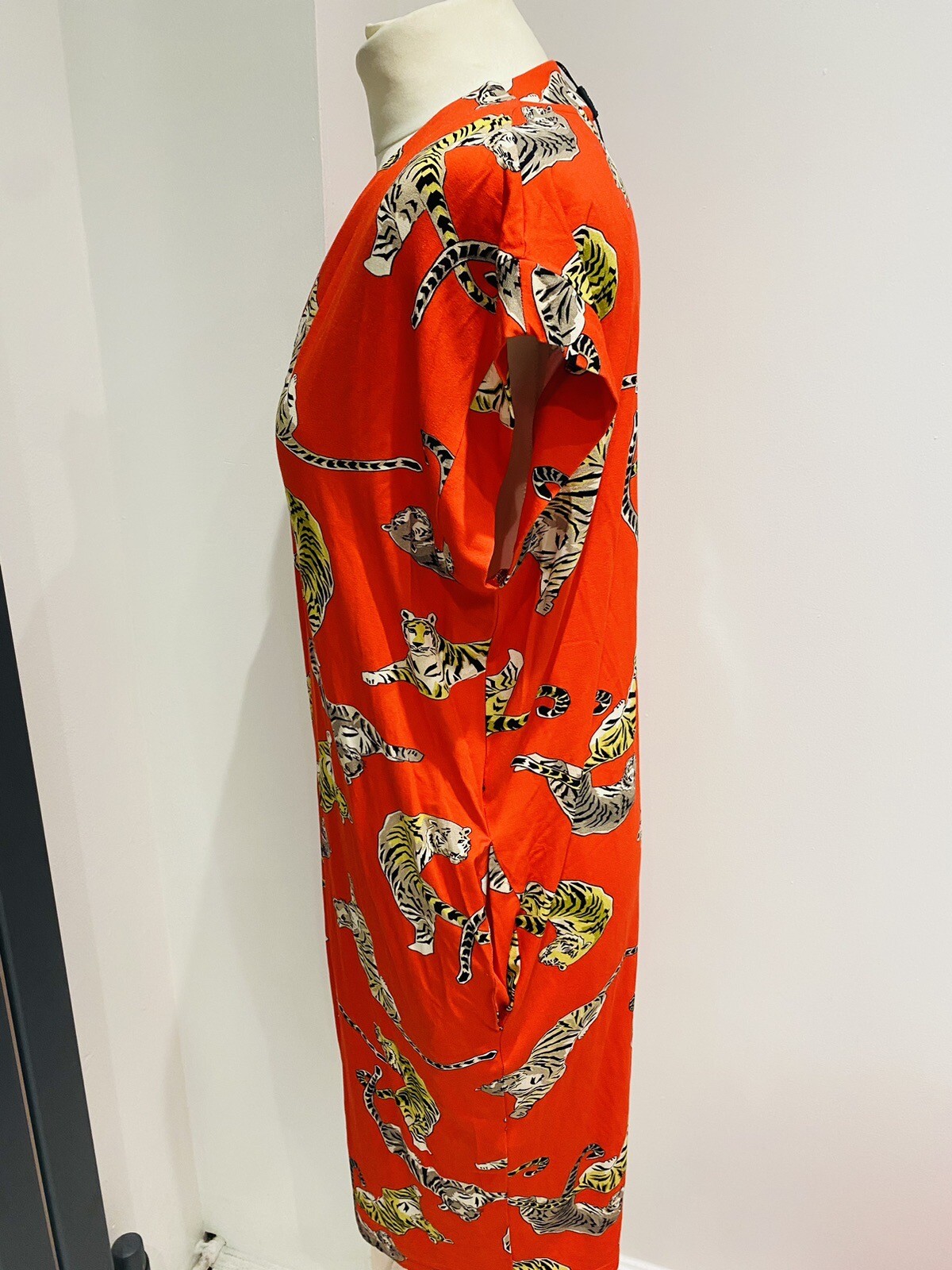 BIBA dress Tunic size Uk 8 Red Tiger pattern oversized lagenlook. Party