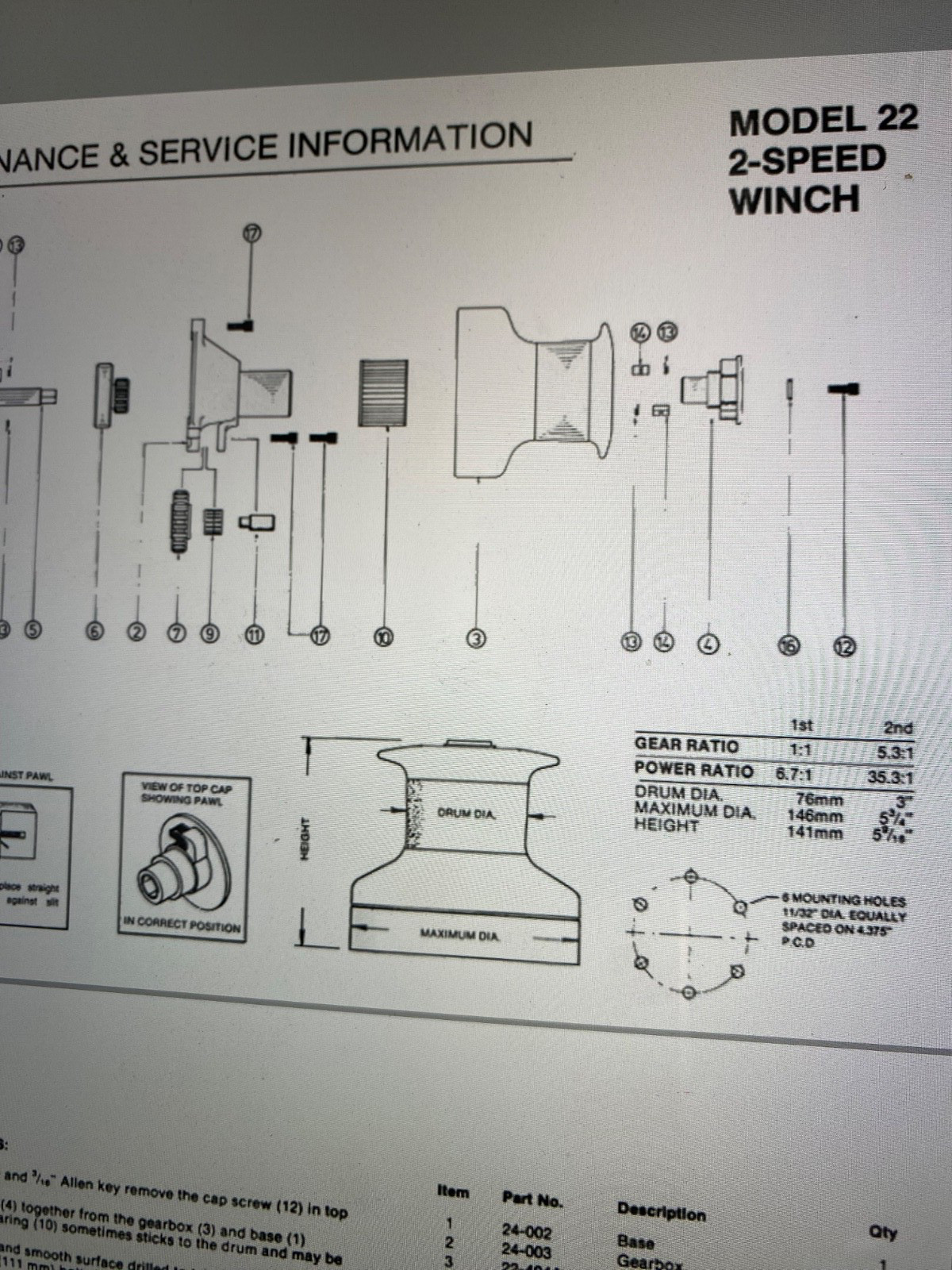 Nice Clean Pair of Barient 22, Two Speed Winches, 35:1 Power Ratio