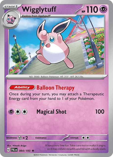 wigglytuff pokemon card value Pokémon TCG Wigglytuff 084/193 Reverse Holo Rare Paldea Evolved NM/M