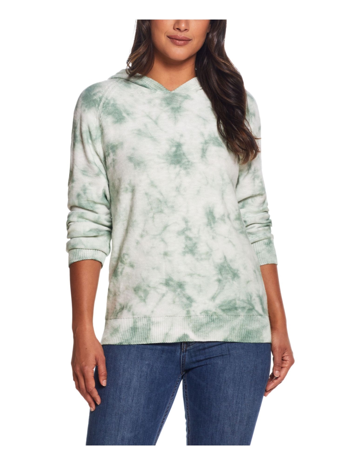 УСТОЙЧИВЫЙ к АТМОСФЕРНЫМ ВОЗДЕЙСТВИЯМ винтажный женский зеленый свитер с капюшоном Tie Dye с длинным рукавом M