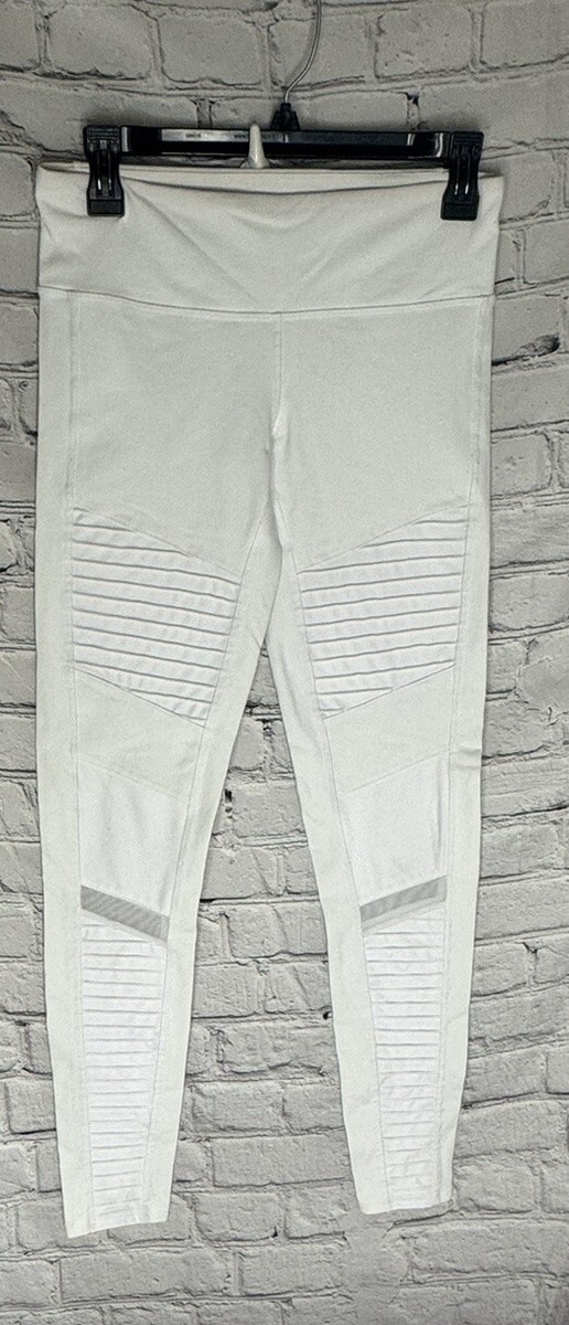 Alo Yoga Women's Moto Mesh Leggings 28 White Size Medium | eBay