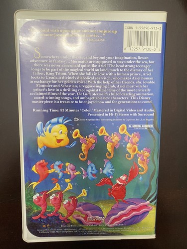 Little mermaid original 1989 BANNED cover VHS - Picture 3 of 6