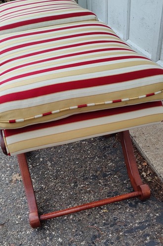 Sherrill Regency Style X Base Ottoman Bench Footstool Pair (2) - Picture 4 of 9