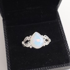 Milky Opal Gemstone 925 Sterling Silver Ring Handmade Jewelry Ring For Gift