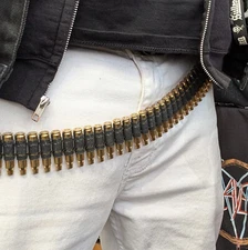 Punk/Metal Bullet Belt - Size SM to XL - Brass (NO TIPS) - READ DESCRIPTION!!!