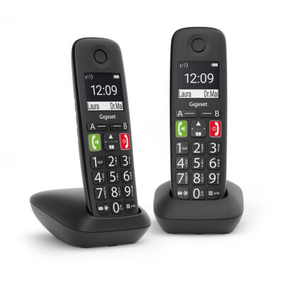 Gigaset E290A Duo Schnurloses Telefon Anrufbeantworter Schwarz Verpackung beschä