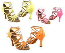 Strappy Fluorescent Orange, Pink or Yellow - Salsa Very Fine Dance Shoes - T1DL