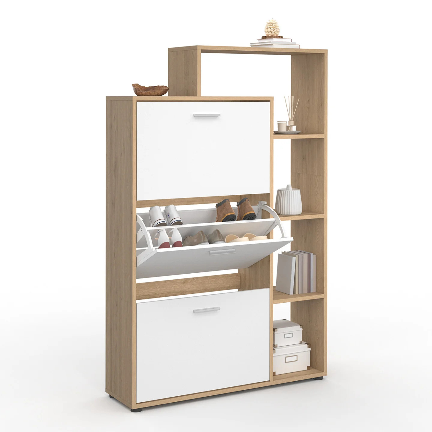 Meuble à chaussures 18 paires compact KLARK avec étagère bois