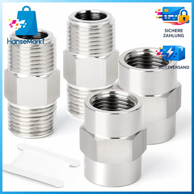 Schmiederohrverschraubung 3/8'' BSP SUS 304 4 Stück Außengewinde für Sanitär