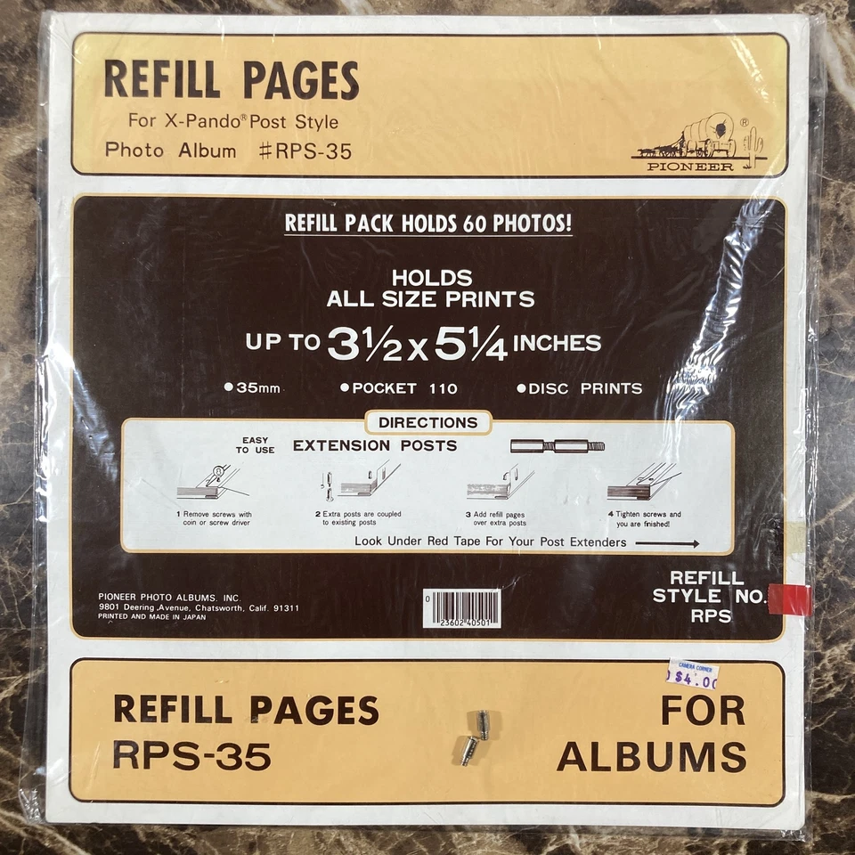 Pioneer X-Pando Post Style Photo Album Refill Pages #RPS-35 Holds 60 3.5x5.25 - Image 1 of 4