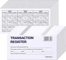 24 PCS Check Registers for Personal Checkbook, Easy to Read Checkbook Register