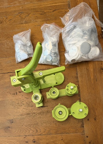 Green Button Maker Machine Press With 1”, 1.25” , 2.25”, and supplise 