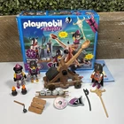 VTG Playmobil Knights Barbarian Attack Troop Playset 4438 Catapult w/ Box