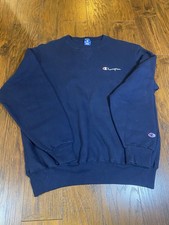 Vtg 90s Champion Crewneck Sweatshirt XL Navy Blue Embroidered Logo Made in USA