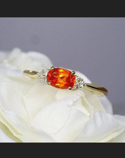 Orange Mandarin Spessartite Garnet Ring 925Sterling Silver Gift For Her Ring.