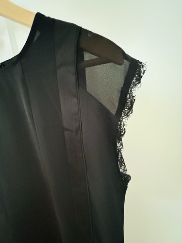 Express schwarz Spitze transparent Kurzarm Top Medium - Bild 7 von 7