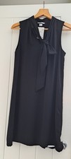 BNWT Size 10 H&M Little Black DRESS Fully Lined SLEEVELESS PARTY DRESS + Bow
