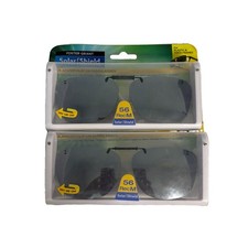 2 Pack Foster Grant Solar Shield Polarized Clip-On Sunglasses 56 Rec M New