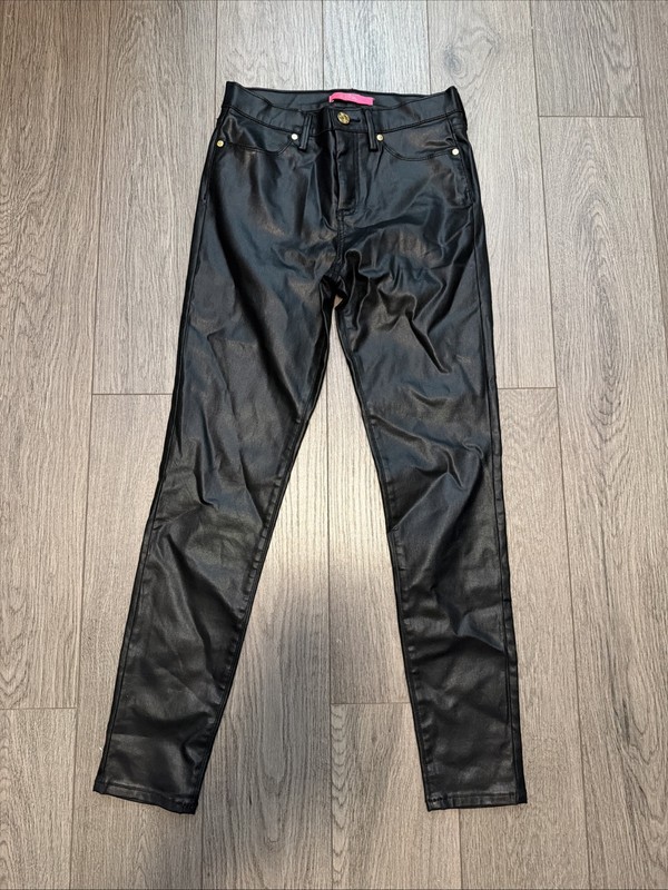 Lilly Pulitzer Eagan Black High Rise Coated Stretch Denim Jeans Sz 4 $188.00 🍌
