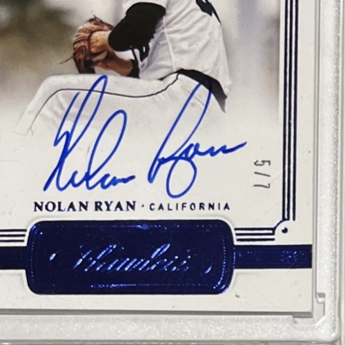 2021 PANINI FLAWLESS PERFORMANCE *NOLAN RYAN* ON CARD AUTO* BLUE  #5/7 SSP view 2