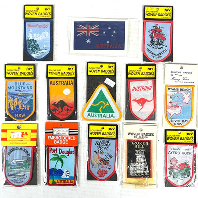 Australia Great Barrier Reef 13 Vtg Woven Badge Patch Lot NSW Cairns Queensland
