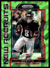 2021 Panini Prizm #NR-10 Kyle Pitts New Recruits Prizms Green Ice