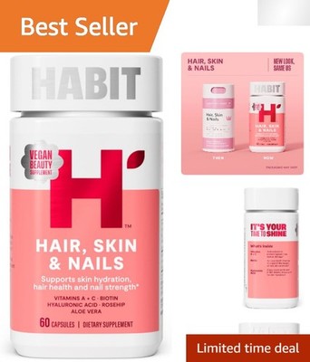 Nourishing Hair, Skin & Nails Supplement - 60  Capsules with Biotin 2000mcg