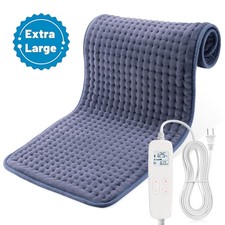 Flannel Heating Pad 17x33 Inch King Size 6 Heat Settings 6 Timer Auto Shut Off