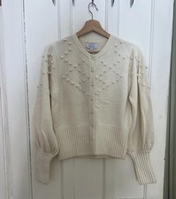 Other Stories Sweater 129 Wool Cotton Bobble Sweater Cardigan Balloon Sleeves