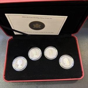 2004 50C (4) Canada Sterling Silver Coin set - Queen’s Effigy COS VIN5