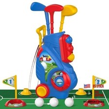 Toddler Golf Set for 2 3 4 Years Old Boys Girls, Upgraded golf with mat blue 