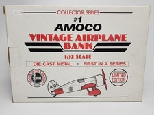 Vintage 1991 Spec Cast Amoco 1 Travel Air Model R Airplane Bank 1:32 Scale