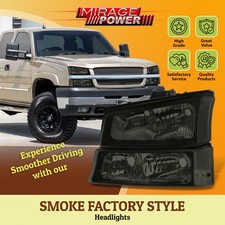 Smoked Driving Head Lights Clear Corner Lamp Set For 03-06 Silverado 1500-3500