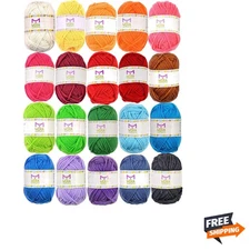20 Acrylic Yarn Skeins - 438 Yards Multicolored Yarn in Total – Great Crochet...