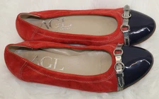 AGL ATTILIO GIUSTI LEOMBRUNI SIZE 39.5 USA 9 FLAT ITALIAN LEATHER BALLET SHOES