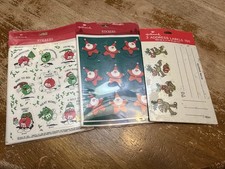 Vintage Hallmark Christmas Stickers/Labels Lot Of 3 Packs M Ms Santa Star Deer